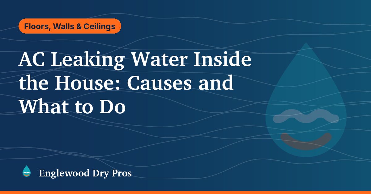 Illustrated guide cover: AC leaking water inside the house